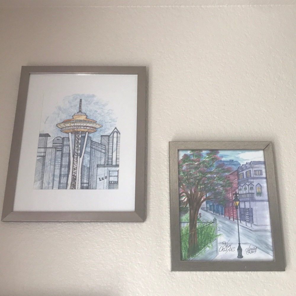 Two silver picture frames